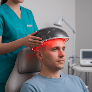Düşük Seviyeli Lazer Tedavisi (LLLT) saç üzerinde uygulanınan görsel