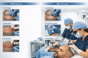 FUE ve DHI saç ektirme teknikleri — Moshair Kliniği uzman hekim uygulaması