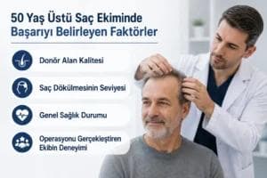 50 yaş üstü Saç ekiminde başarı faktörleri