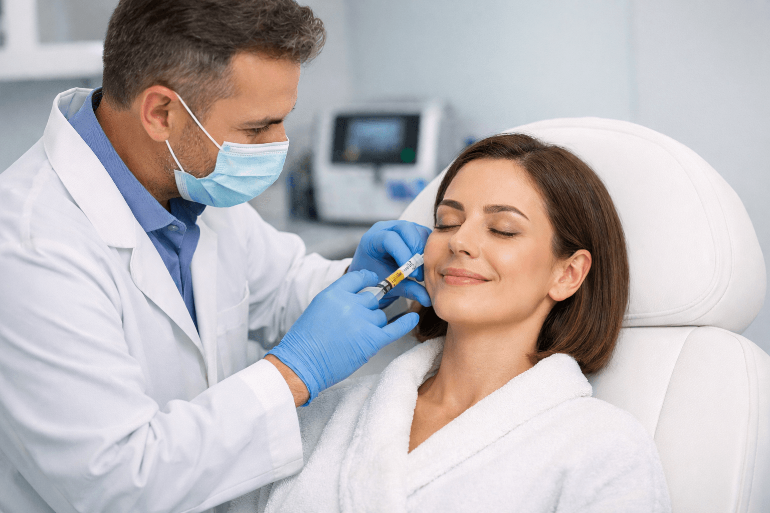 Moshair Clinic’te modern klinik ortamında uzman hekim tarafından uygulanan profesyonel PRP tedavisi.